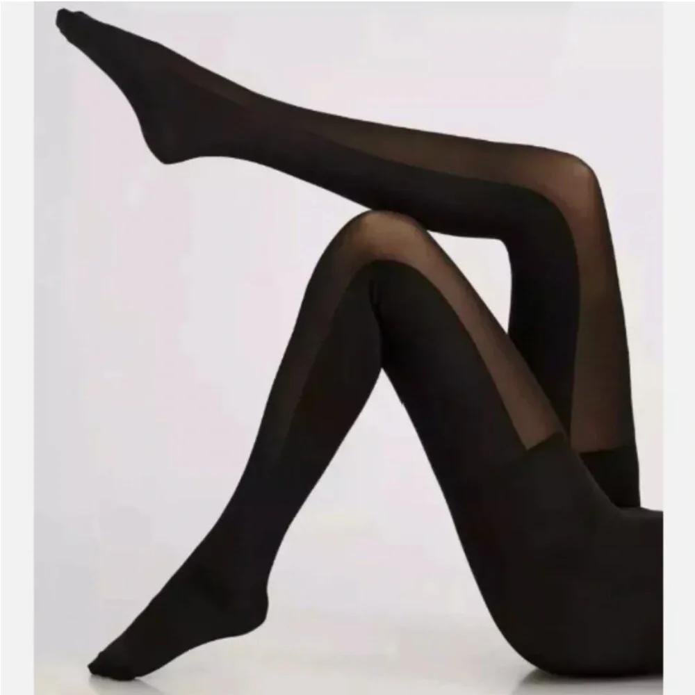 Spanx Tights Double Take Very Black Shaping Smoothing Tummy Control Sz C